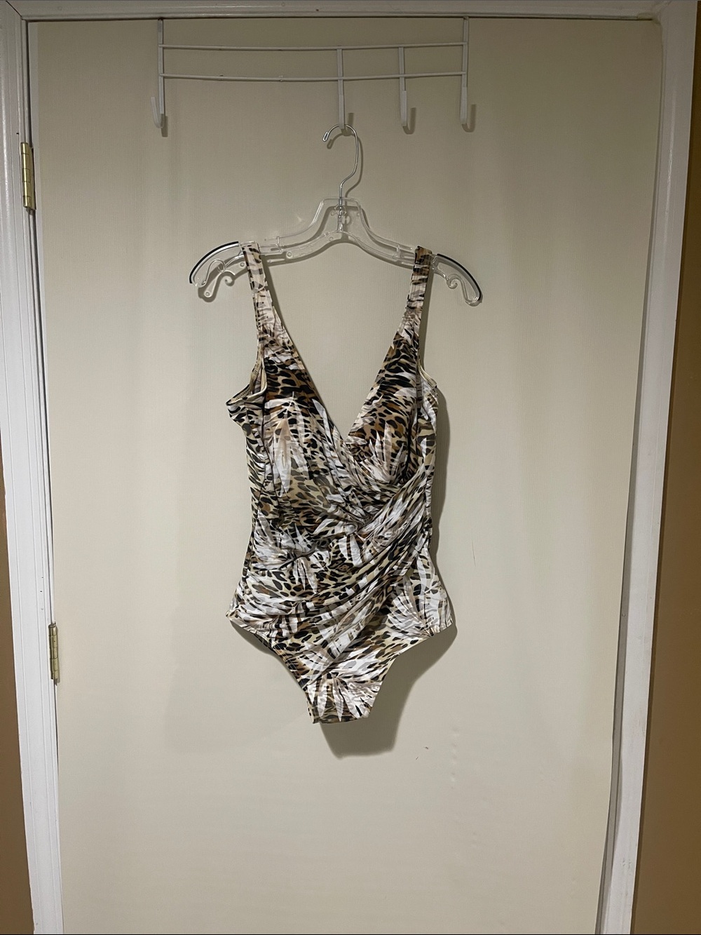Miraclesuit Animal Print One-Piece Swimsuit in White and Brown